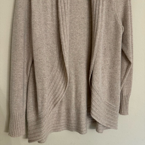 Isaac Mizrahi Live! Open Front Cardigan Sweater MediumTan100% Cashmere - Picture 8 of 12